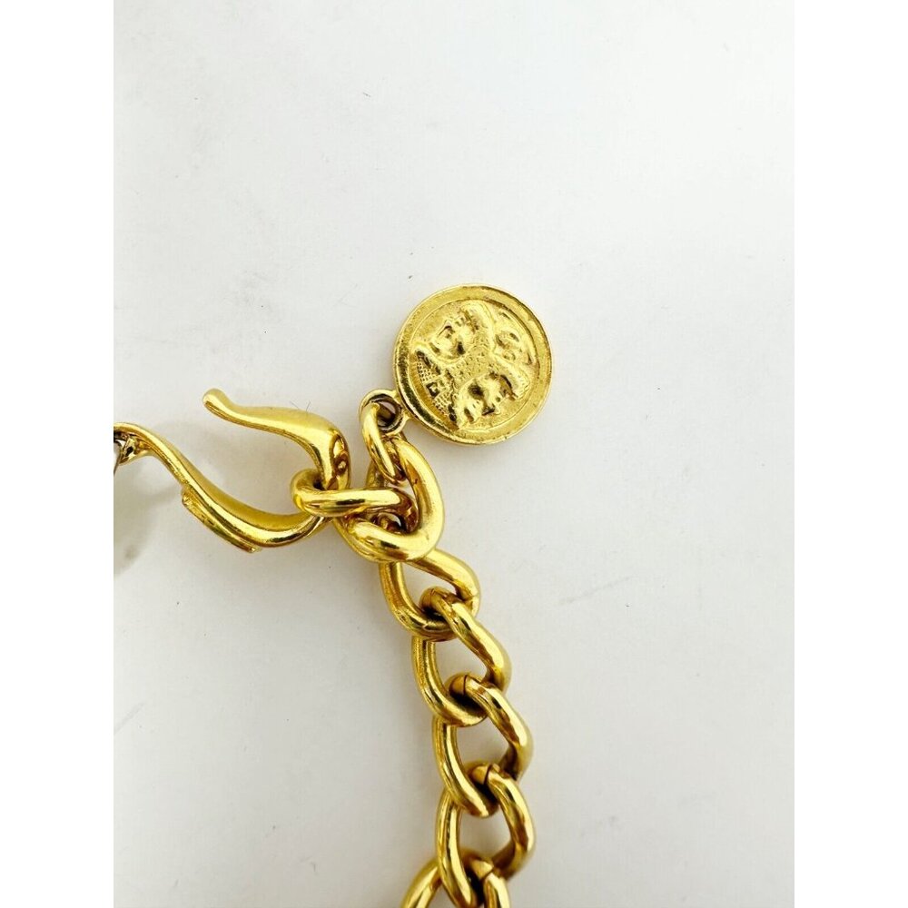 Fendi Vintage Italy Gold Plated Metal FF Logo Bead Collar‎ Necklace Adjustable - Picture 7 of 8